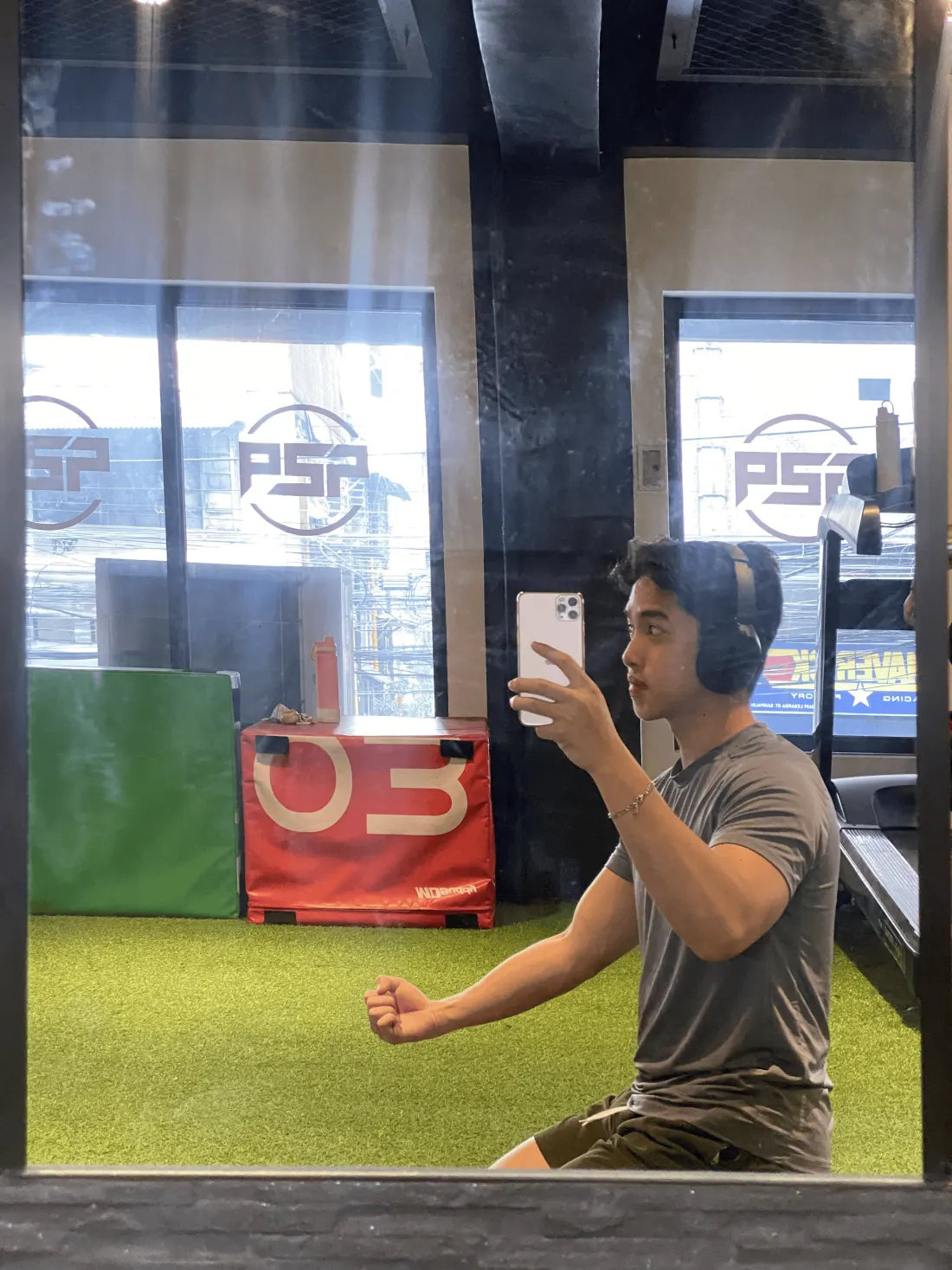 Anthony training at the gym