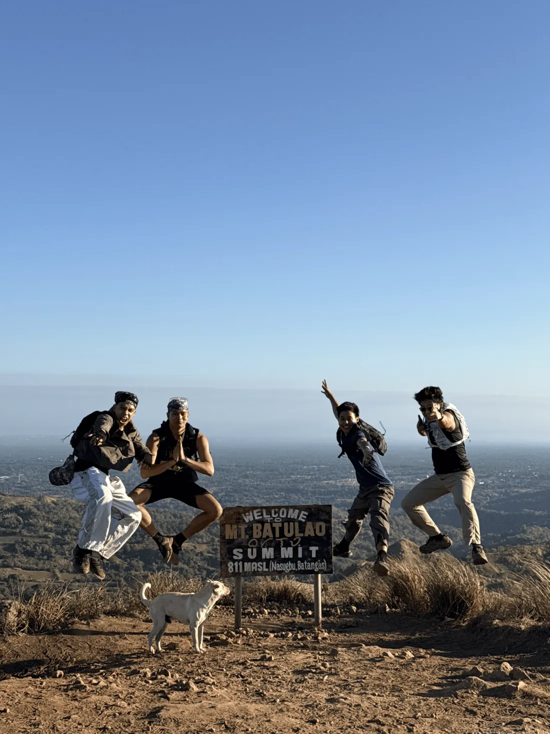 Anthony hiking with friends